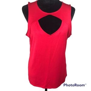 Montagne Vivimi Keyhole Knit Top Large Red